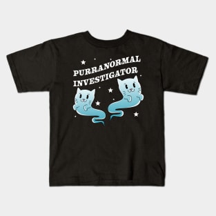 Purranormal Investigator Paranormal Investigator Ghost Cat Kids T-Shirt